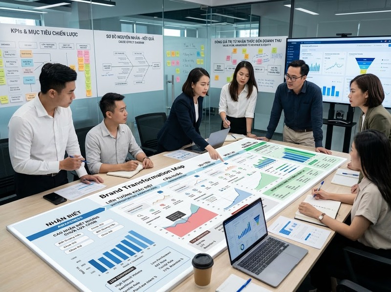 Mục tiêu chiến lược thương hiệu từ nhận biết, khác biệt đến giá trị dài hạn
